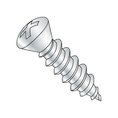 8-15 x 5/8 Phillips Oval Self Tapping Screw Type A Number Six Head Fully Thrd Zinc-Bolt Demon