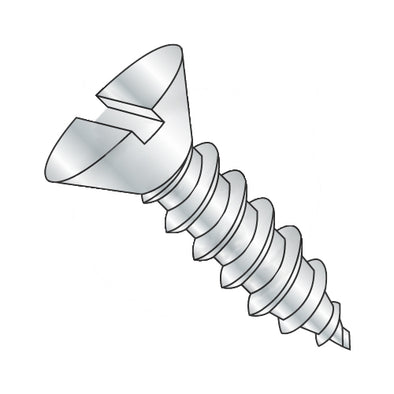 14-10 x 2 Slotted Flat Self Tapping Screw Type A Fully Threaded Zinc-Bolt Demon