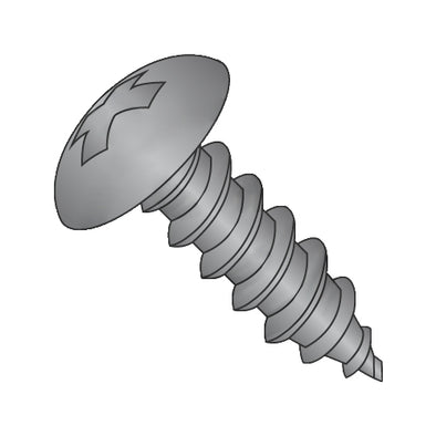 6-18 x 1/2 Phillips Full Contour Truss Self Tapping Screw Type A Fully Threaded Black Oxide-Bolt Demon