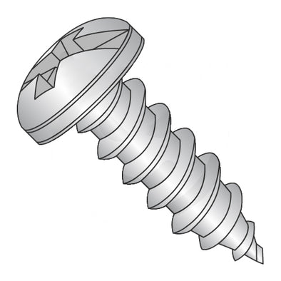 6-18 x 1 1/4 Combination (slot/phil) Pan Self Tap Screw Type A Full Thread 18-8 Stainless Steel-Bolt Demon