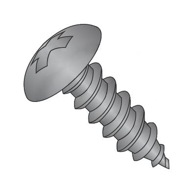 1/4-14 x 1 Phillips Full Contour Truss Self Taping Screw Type AB Full Threaded Black Oxide-Bolt Demon