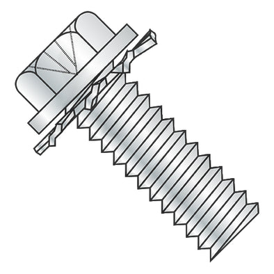 6-32 x 3/8 Phillips Indent Hex Washer External Sems Machine Screw Full Thread Zinc-Bolt Demon