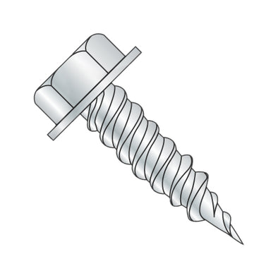 1/4-10 x 3/4 Unslotted Indented Hex Washer 3/8"Across The Flats F/T Self Piercing Scew Zinc-Bolt Demon