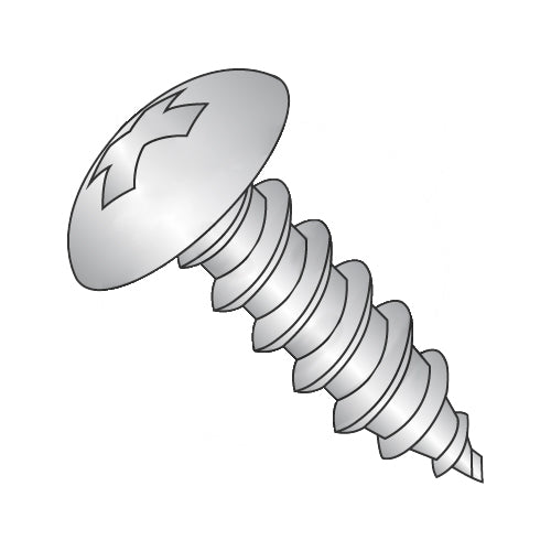 10-12 x 1 Phillips Full Contour Truss Self Tapping Screw Type A Full Thread 18-8 Stainless-Bolt Demon