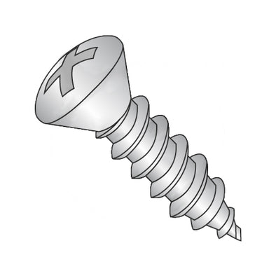 6-18 x 1 Phillips Oval Self Tapping Screw Type A Fully Threaded 18-8 Stainless Steel-Bolt Demon