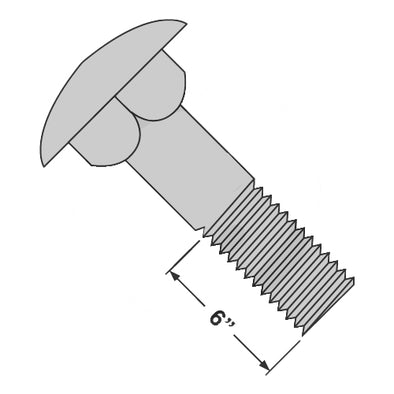 3/8-16 x 10 Carriage Bolt Galvanized Partially Threaded Under Sized Body-Bolt Demon