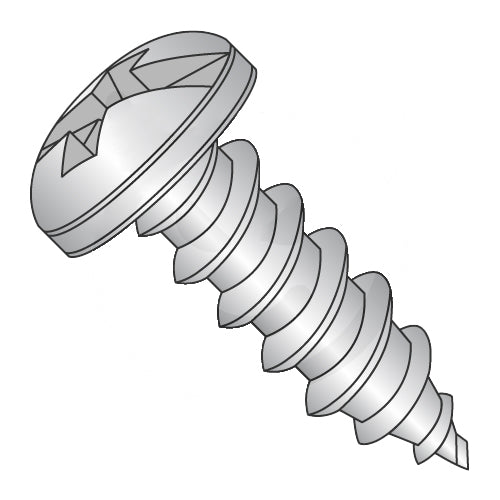 6-18 x 3/4 Combination (slot/phil) Pan Self Tap Screw Type A Full Thread 18-8 Stainless Steel-Bolt Demon