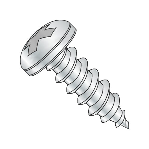 10-12 x 2 3/4 Phillips Pan Self Tapping Screw Type A Fully Threaded Zinc-Bolt Demon