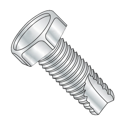 8-32 x 1/2 Unslotted Indented Hex Head Thread Cutting Screw Type 23 Full Thread Zinc-Bolt Demon