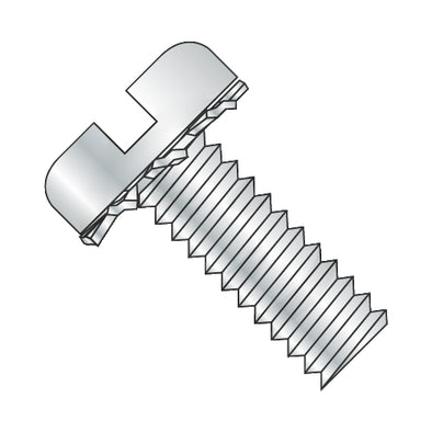 6-32 x 3/8 Slotted Pan External Sems Machine Screw Fully Threaded Zinc-Bolt Demon