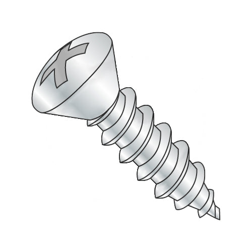 14-10 x 3/4 Phillips Oval Self Tapping Screw Type A Fully Threaded Zinc-Bolt Demon