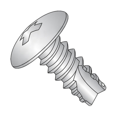 8-18 x 1/4 Phillips Truss Thread Cutting Screw Type 25 Fully Threaded 18-8 Stainless Steel-Bolt Demon