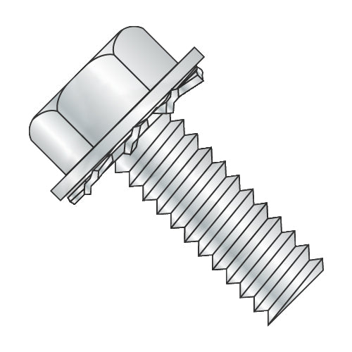 10-24 x 1/2 Unslotted Hex Washer External Sems Machine Screw Fully Threaded Zinc-Bolt Demon