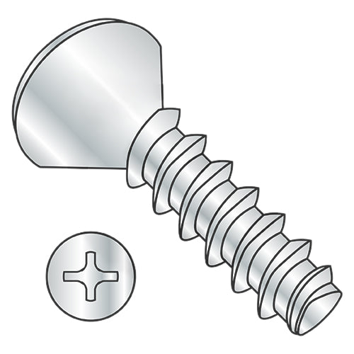 6-19 x 3/8 Phillips Oval Plastite Alternative 48-2 Fully Threaded Zinc And Wax-Bolt Demon