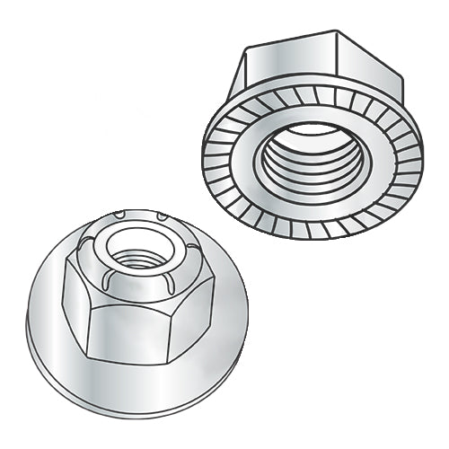 M8-1.25 DIN6923 Metric Hex Flange Nut Serrated A2 Stainless Steel-Bolt Demon