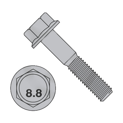 M8-1.25 x 45 DIN 6921 8.8 Metric Flange Bolt Screw Non Serrated Plain-Bolt Demon