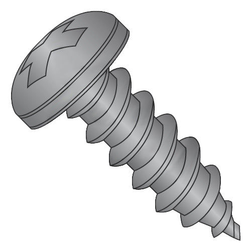 8-15 x 1/2 Phillips Pan Self Tap Screw Type A Full Thread 18-8 Stainless Steel Black Ox-Bolt Demon