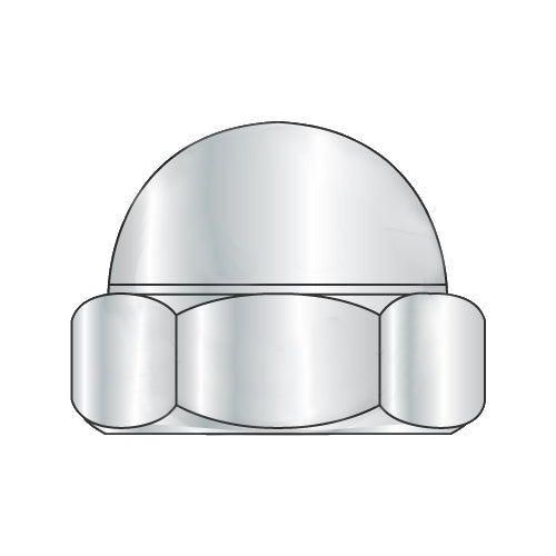 1/4-28 Two Piece Low Crown Cap Nut Nickel Plated-Bolt Demon