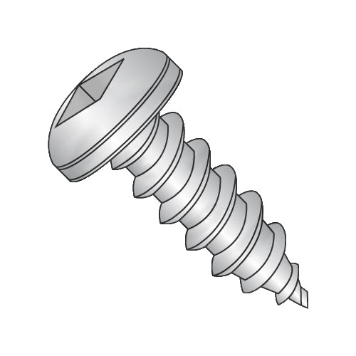 10-12 x 2 Square Pan Self Tapping Screw Type A Fully Threaded 18-8 Stainless Steel-Bolt Demon