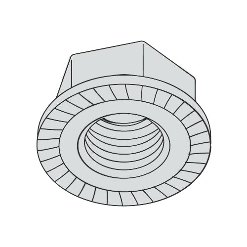 12-24 Serrated Flange Hex Lock Nuts Case Hardened HR15N 78/90 Zinc And Bake-Bolt Demon