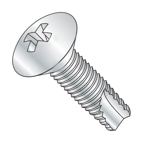 10-24 x 3/4 Phillips Oval Thread Cutting Screw Type 23 Fully Threaded Zinc-Bolt Demon