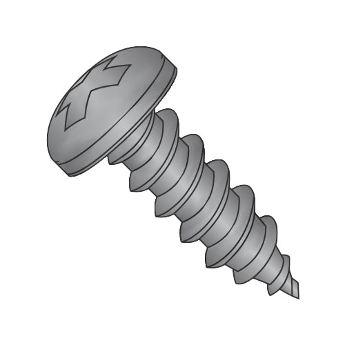 12-11 x 1 Phillips Pan Self Tapping Screw Type A Fully Threaded Black Oxide-Bolt Demon