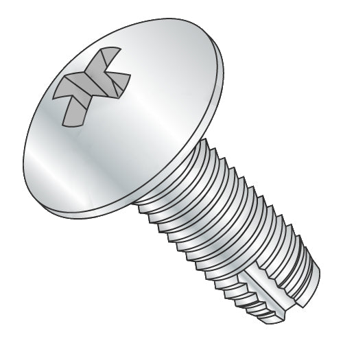 1/4-20 x 1 1/2 Phillips Truss Thread Cutting Screw Type 1 Fully Threaded Zinc-Bolt Demon