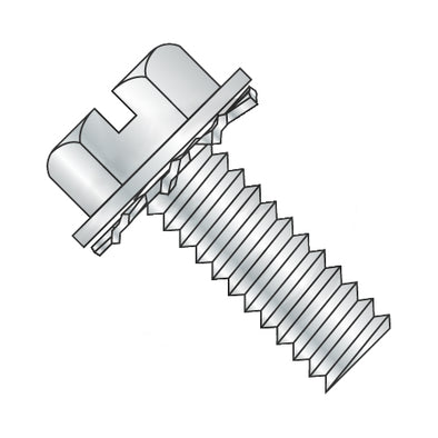 6-32 x 1/4 Slotted Hex Washer External Sems Machine Screw Fully Threaded Zinc-Bolt Demon