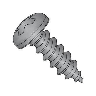 8-15 x 2 1/2 Phillips Pan Self Tapping Screw Type A Fully Threaded Black Oxide-Bolt Demon