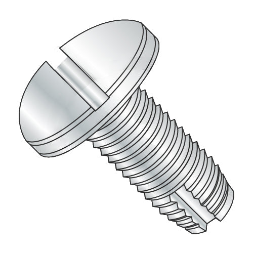 8-32 x 3/8 Slotted Pan Thread Cutting Screw Type 1 Fully Threaded Zinc-Bolt Demon