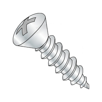 12-11 x 3/4 Phillips Oval Self Tapping Screw Type A Fully Threaded Zinc-Bolt Demon