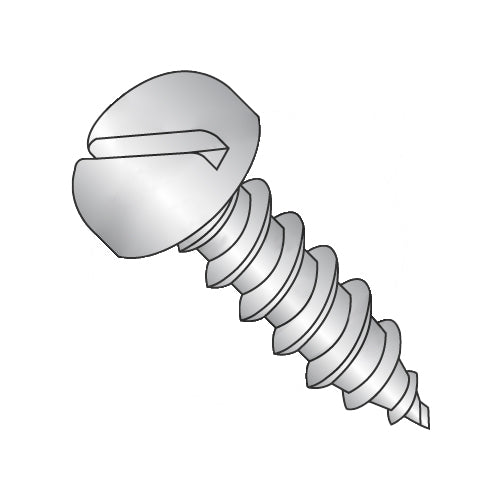 6-18 x 5/8 Slotted Pan Self Tapping Screw Type A Fully Threaded 18-8 Stainless Steel-Bolt Demon