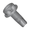 8-32 x 1/2 Slotted Indent Hex Washer Thread Cutting Screw Type 23 Full Thread Black Oxide-Bolt Demon