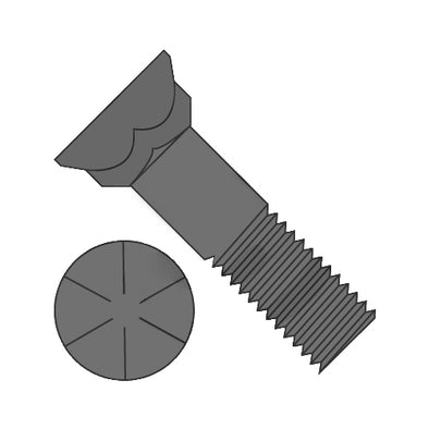 5/8-11 x 2 1/2 Grade 8 Plow Bolt #3 Head Plain-Bolt Demon