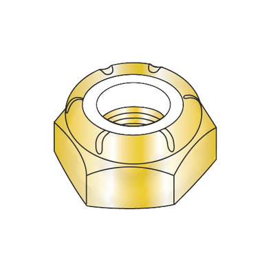 5/16-18 NTE Thin Pattern Nylon Insert Hex Lock Nut Course Thread Zinc Yellow-Bolt Demon