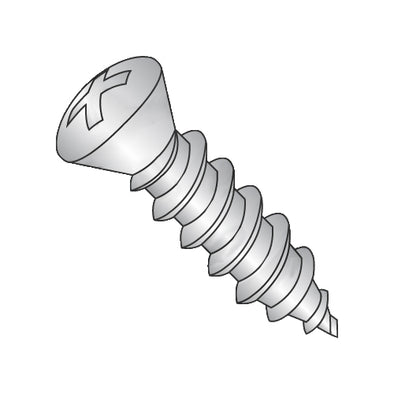 8-15 x 1 1/2 Phillips Trim Oval Self Tapping Screw Type A w/#Six Head Full Thrd 18-8 Stainles-Bolt Demon