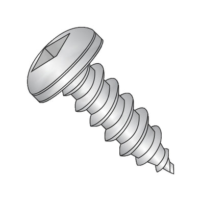 10-12 x 1 1/4 Square Pan Self Tapping Screw Type A Fully Threaded 18-8 Stainless Steel-Bolt Demon