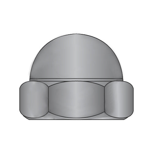 3/8-16 Two Piece Low Crown Cap Nut Black Zinc-Bolt Demon