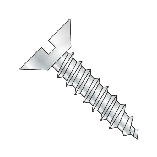 10-12 x 1/2 Slot Flat Undercut Self Tapping Screw Type A Fully Threaded Zinc-Bolt Demon