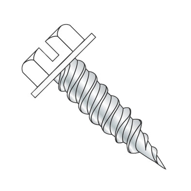 8-15 x 3/4 Slot Ind HWH 1/4" Across Flat F/T Self Piercing Zinc & White Painted Heads-Bolt Demon