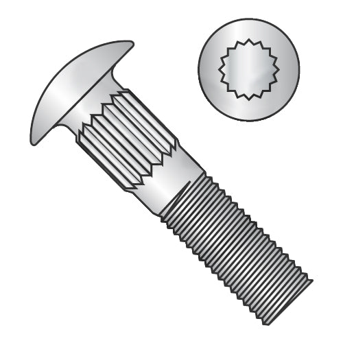 3/8-16 x 2 Ribbed Neck Carriage Bolt Fully Threaded 18-8 Stainless Steel-Bolt Demon