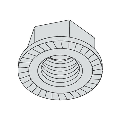 10-24 Serrated Flange Hex Lock Nuts Case Hardened HR15N 78/90 Zinc And Bake-Bolt Demon