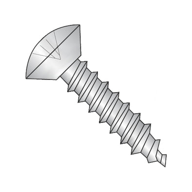 12-11 x 1/2 Phillips Oval Undercut Self Tapping Screw F/T Type A 18-8 Stainless Steel-Bolt Demon