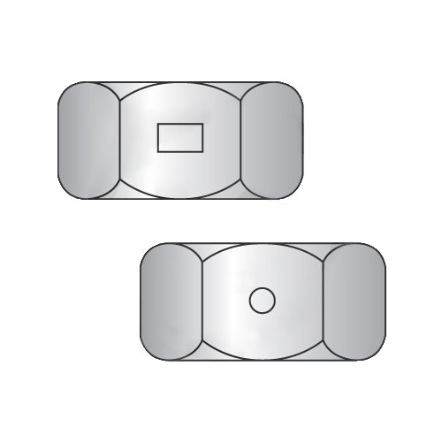 1/2-13 Two Way Reversible Hex Lock Nut 18-8 Stainless Steel Passivate and Wax-Bolt Demon